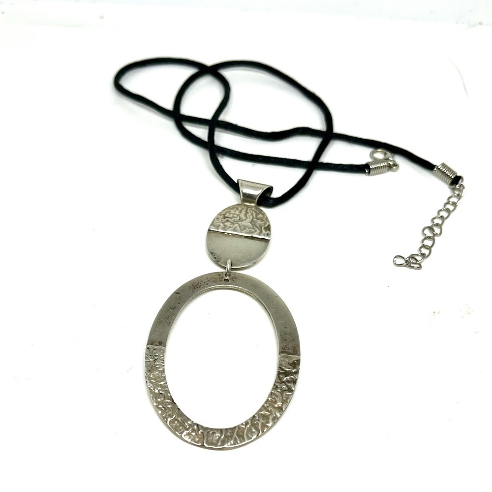 Vintage Sterling Silver Oval Cut Out Pendant